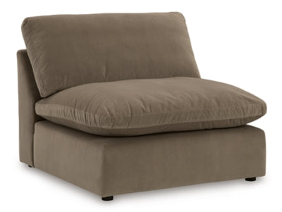 Armless Chair In Solid Cocoa Fabric