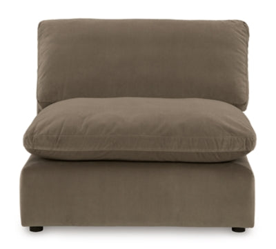 Armless Chair In Solid Cocoa Fabric