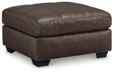 Oversized Accent Ottoman In Solid Umber Fabric