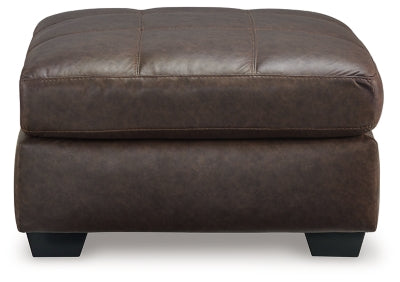 Oversized Accent Ottoman In Solid Umber Fabric