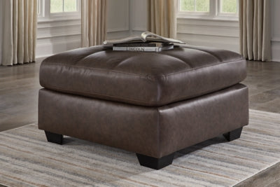 Oversized Accent Ottoman In Solid Umber Fabric