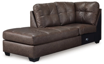 Left-Arm Facing Corner Chaise In Solid Umber Fabric