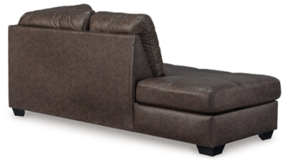 Left-Arm Facing Corner Chaise In Solid Umber Fabric
