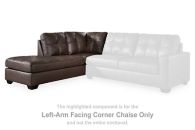 Left-Arm Facing Corner Chaise In Solid Umber Fabric