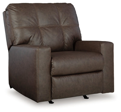 Recliner In Solid Umber Fabric