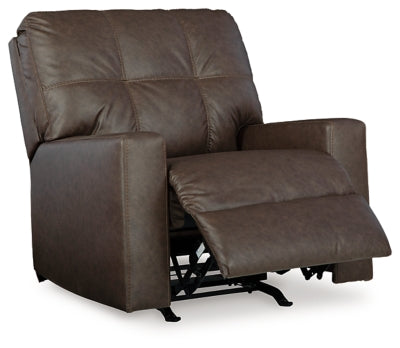 Recliner In Solid Umber Fabric