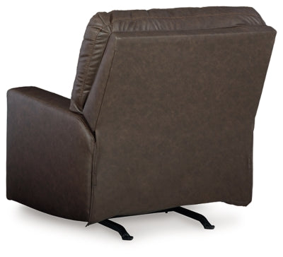 Recliner In Solid Umber Fabric