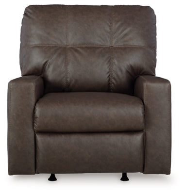 Recliner In Solid Umber Fabric