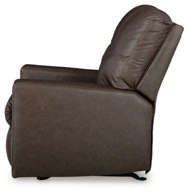 Recliner In Solid Umber Fabric