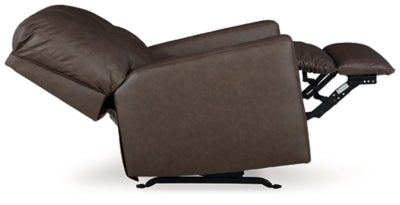 Recliner In Solid Umber Fabric