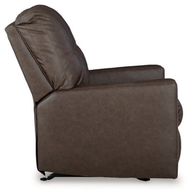 Recliner In Solid Umber Fabric