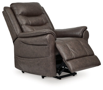 Power Lift Recliner In Solid Umber Fabric