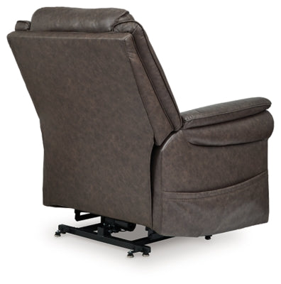 Power Lift Recliner In Solid Umber Fabric