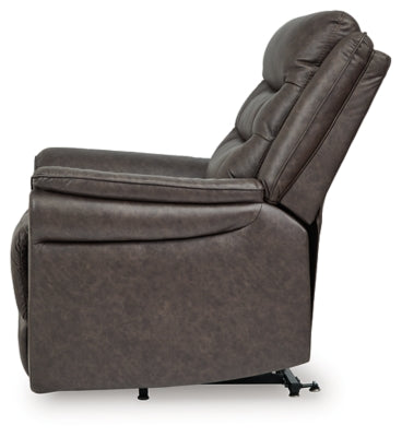 Power Lift Recliner In Solid Umber Fabric