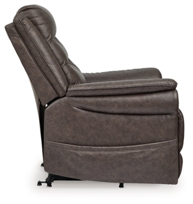 Power Lift Recliner In Solid Umber Fabric