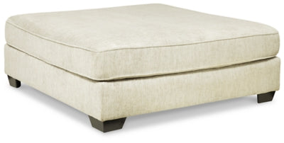 Oversized Accent Ottoman In Solid Parchment Fabric