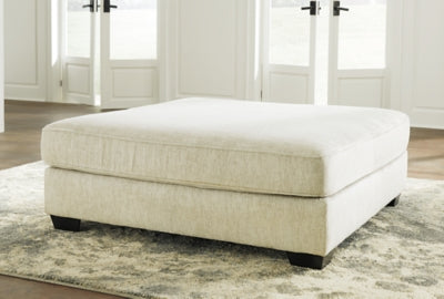 Oversized Accent Ottoman In Solid Parchment Fabric