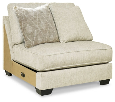 Armless Chair In Solid Parchment Fabric