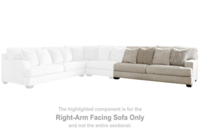 Right-Arm Facing Sofa In Solid Parchment Fabric