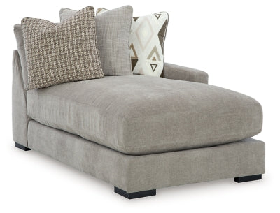 Right-Arm Facing Corner Chaise In Solid Flax Fabric