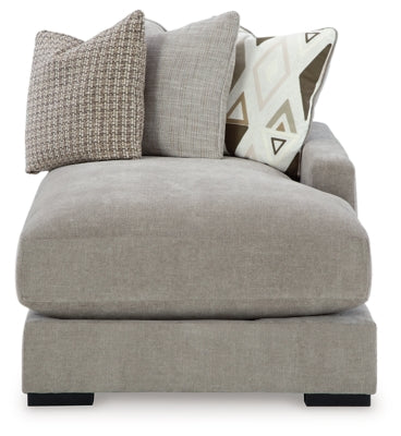 Right-Arm Facing Corner Chaise In Solid Flax Fabric