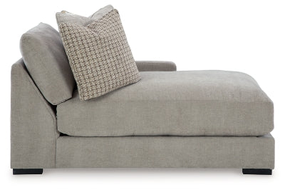 Right-Arm Facing Corner Chaise In Solid Flax Fabric