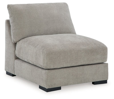 Armless Chair In Solid Flax Fabric