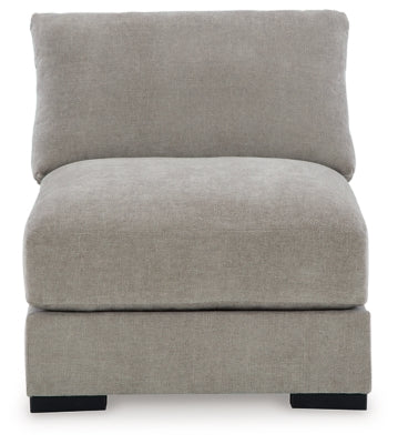 Armless Chair In Solid Flax Fabric