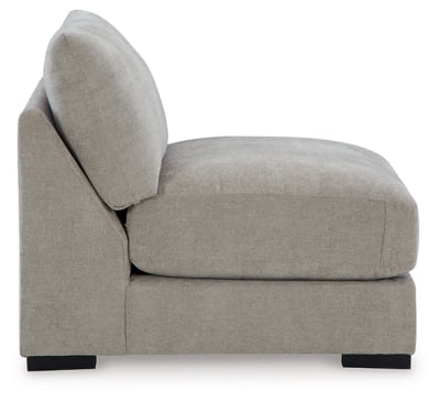 Armless Chair In Solid Flax Fabric
