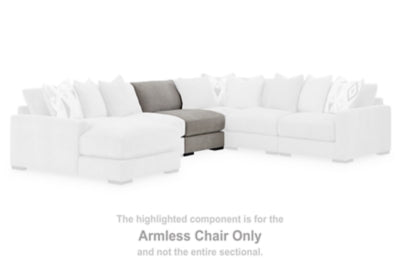 Armless Chair In Solid Flax Fabric