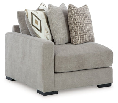 Left-Arm Facing Corner Chair In Solid Flax Fabric