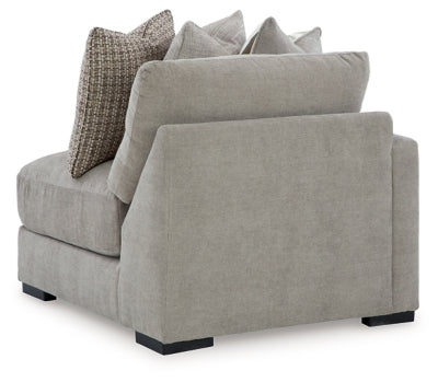 Left-Arm Facing Corner Chair In Solid Flax Fabric