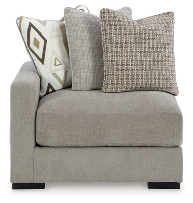 Left-Arm Facing Corner Chair In Solid Flax Fabric