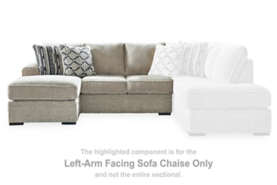 Left-Arm Facing Sofa Chaise In Solid Sisal Fabric