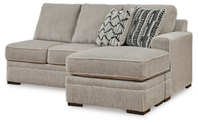 Right-Arm Facing Sofa Chaise In Solid Sisal Fabric