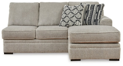 Right-Arm Facing Sofa Chaise In Solid Sisal Fabric