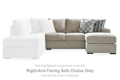 Right-Arm Facing Sofa Chaise In Solid Sisal Fabric
