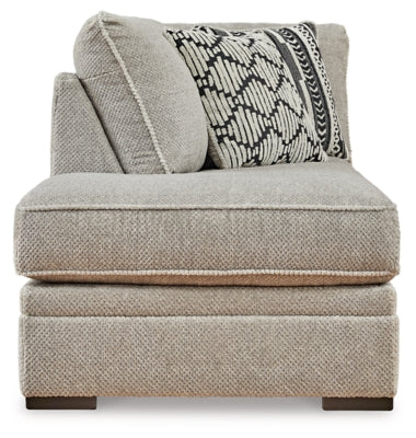 Left-Arm Facing Corner Chaise In Solid Sisal Fabric