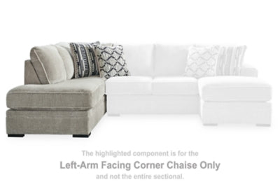 Left-Arm Facing Corner Chaise In Solid Sisal Fabric