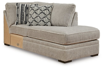 Right-Arm Facing Corner Chaise In Solid Sisal Fabric
