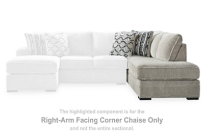 Right-Arm Facing Corner Chaise In Solid Sisal Fabric