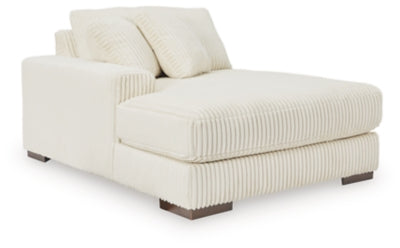 Left-Arm Facing Corner Chaise In Solid Ivory Fabric