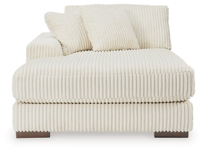 Left-Arm Facing Corner Chaise In Solid Ivory Fabric