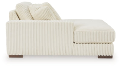 Left-Arm Facing Corner Chaise In Solid Ivory Fabric