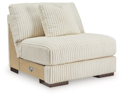 Armless Chair In Solid Ivory Fabric
