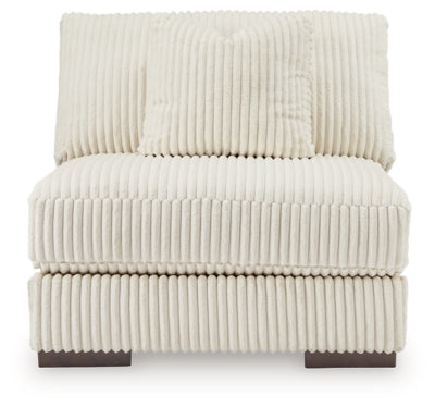 Armless Chair In Solid Ivory Fabric