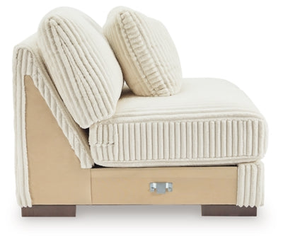 Armless Chair In Solid Ivory Fabric