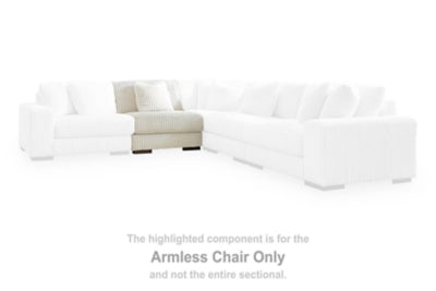 Armless Chair In Solid Ivory Fabric