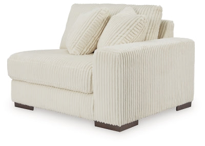 Right-Arm Facing Corner Chair In Solid Ivory Fabric