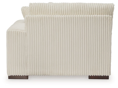Right-Arm Facing Corner Chair In Solid Ivory Fabric